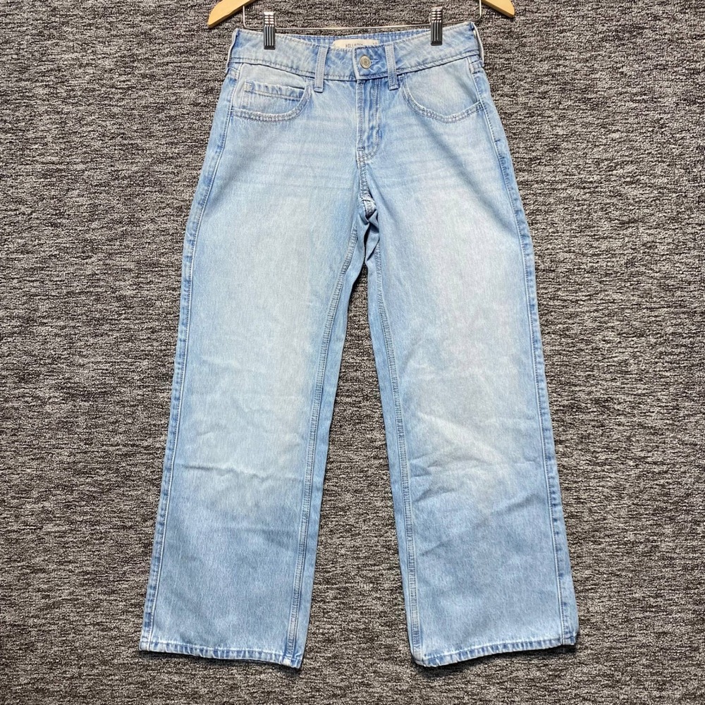 NWT Hollister Low Rise Baggy Jeans Womens 000S W23 Short Light Wash Denim